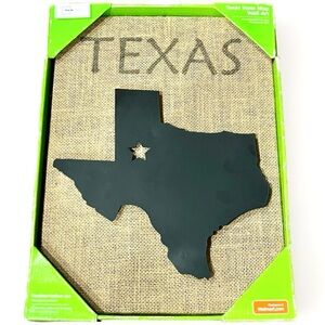 New TX Metal/Burlap Wall Art
